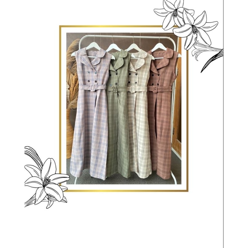 TARTAN MIDI VEST LINEN