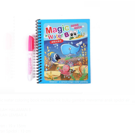 

BSS - Magic water coloring book invisible ink buku gambar mewarnai anak spidol air