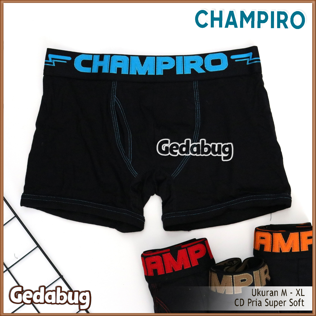 3 Pcs - CD Boxer Pria Champiro C 0333 Sport Edition | Celana dalam pria Premium | Gedabug