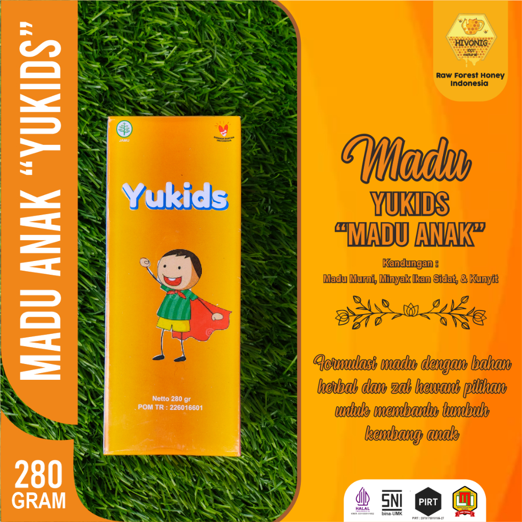 

Madu Premium anak YUKIDZ 100% Madu Murni Kandungan Minyak Ikan & Rempah | 280gr