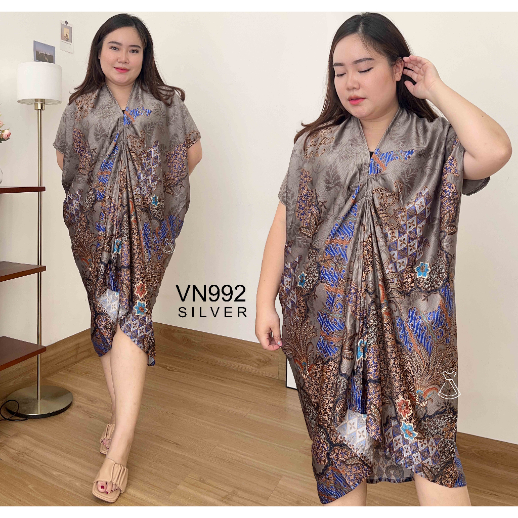 VN992 - DRESS BATIK KAFTAN BATIK KANTOR WANITA KAFTAN MURAH LEBARAN HARI RAYA