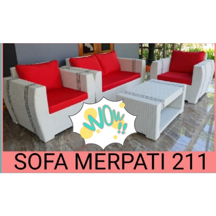 Sofa Minimalis / Kursi Tamu Rotan Sintetis Merpati