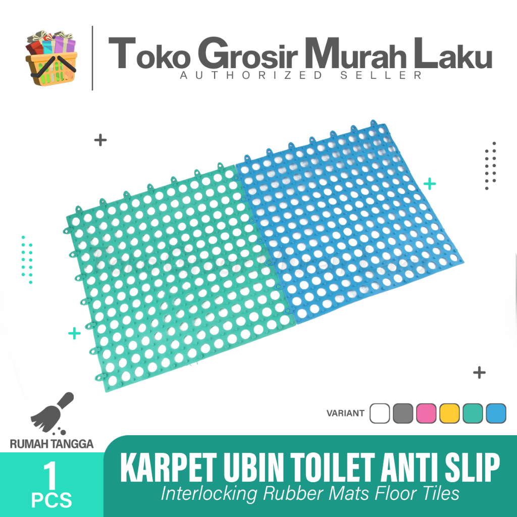 Alas Kaki Karet Karpet Keset Lantai Kamar Mandi Anti Slip Anti Licin