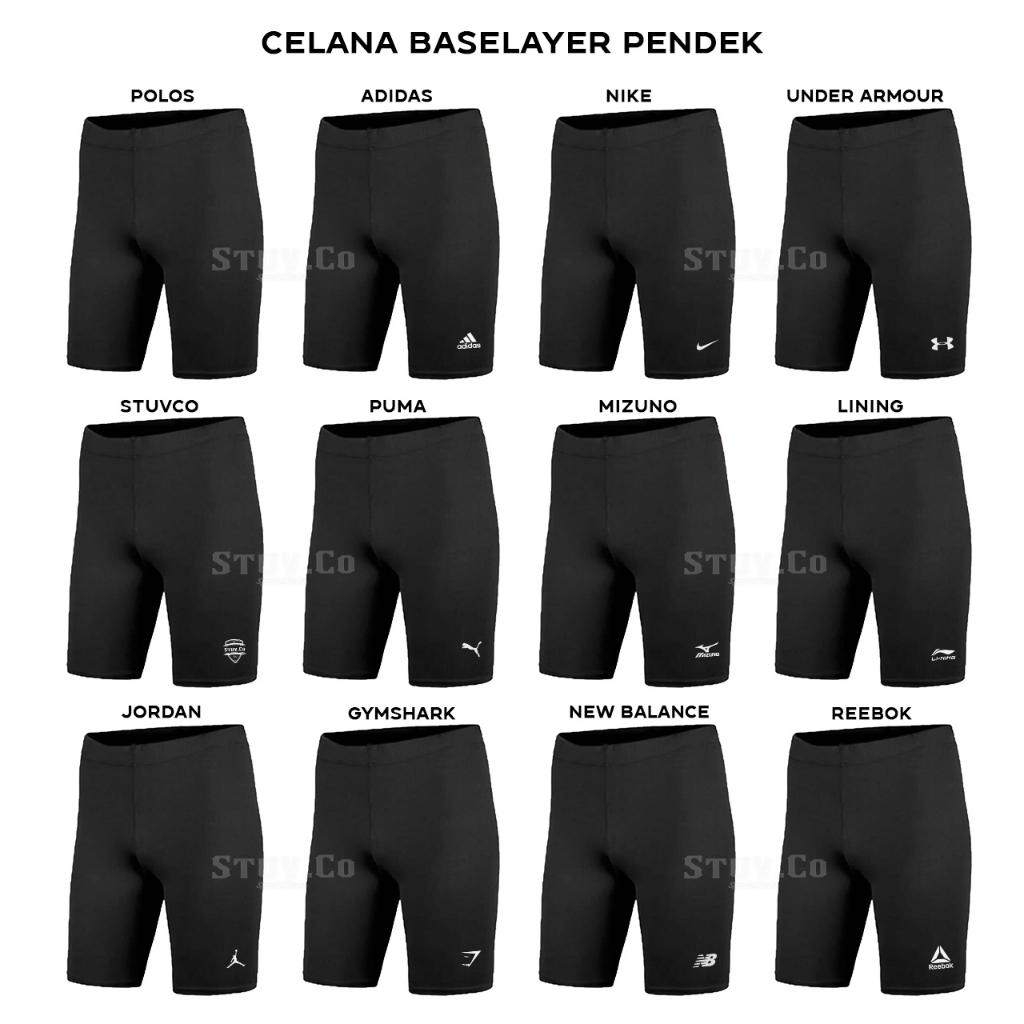 STELAN 2IN1 OLAHRAGA MANSET TANGAN PANJANG JARI DAN CELANA BASELAYER PENDEK UNISEX