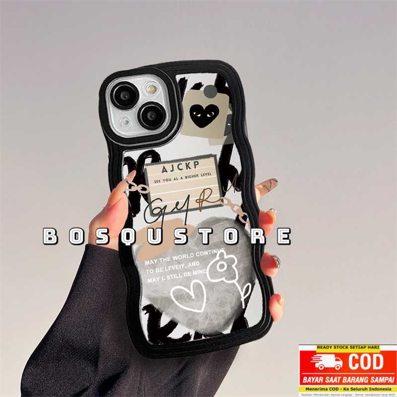 SOFTCASE GELOMBANG/ WAVE OPPO A12/ A11K/ A7/ A5S/ A3S/ A1K/ A9 2020/ A5 2020/ A31 2020/ F1S/ F9/ RENO 5/ RENO 6/ RENO 7 4G/ RENO 7Z/ RENO 8 4G/ RENO 8Z/ CASING WAVY PROTECTOR CAMERA MOTIF DORAEMON/ FLOWER/ ZEBRA/ LOVE BLACK