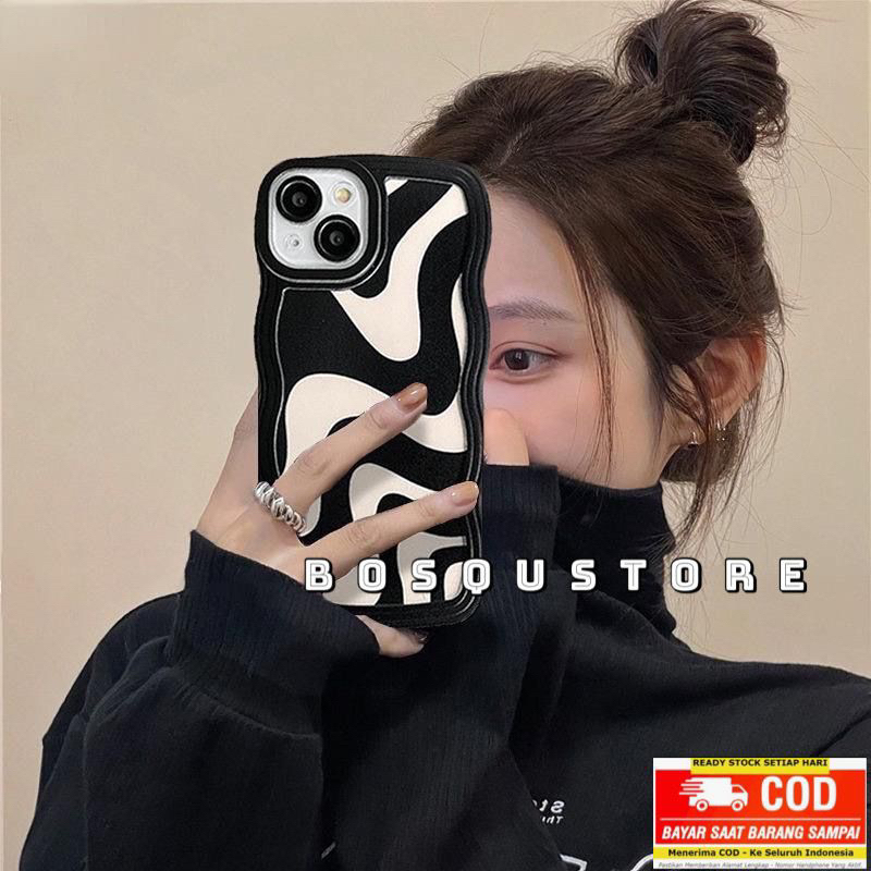 SOFTCASE GELOMBANG/ WAVE OPPO A12/ A11K/ A7/ A5S/ A3S/ A1K/ A9 2020/ A5 2020/ A31 2020/ F1S/ F9/ RENO 5/ RENO 6/ RENO 7 4G/ RENO 7Z/ RENO 8 4G/ RENO 8Z/ CASING WAVY PROTECTOR CAMERA MOTIF DORAEMON/ FLOWER/ ZEBRA/ LOVE BLACK