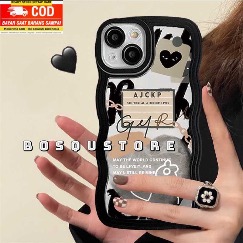 SOFTCASE GELOMBANG/ WAVE REALME 10/ REALME 9/ 9i/ REALME 8/ REALME 2PRO/ C2/ C1/ NARZO 50i PRIME/ NARZO 50A PRIME/ CASING WAVY PROTECTOR CAMERA MOTIF DORAEMON/ FLOWER/ ZEBRA/ LOVE BLACK