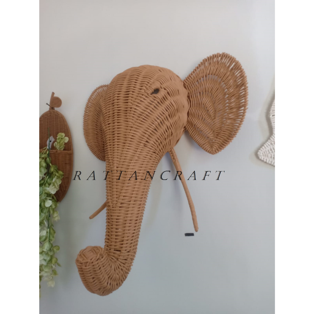 Rotan pajangan dinding gajah