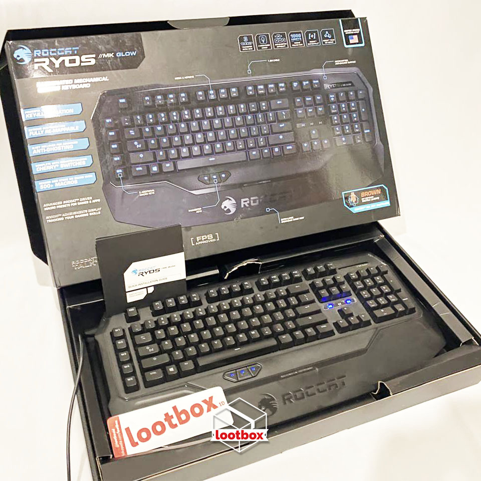 Keyboard Gaming Mechanical Roccat Ryos MK Glow Cherry MX - SECOND