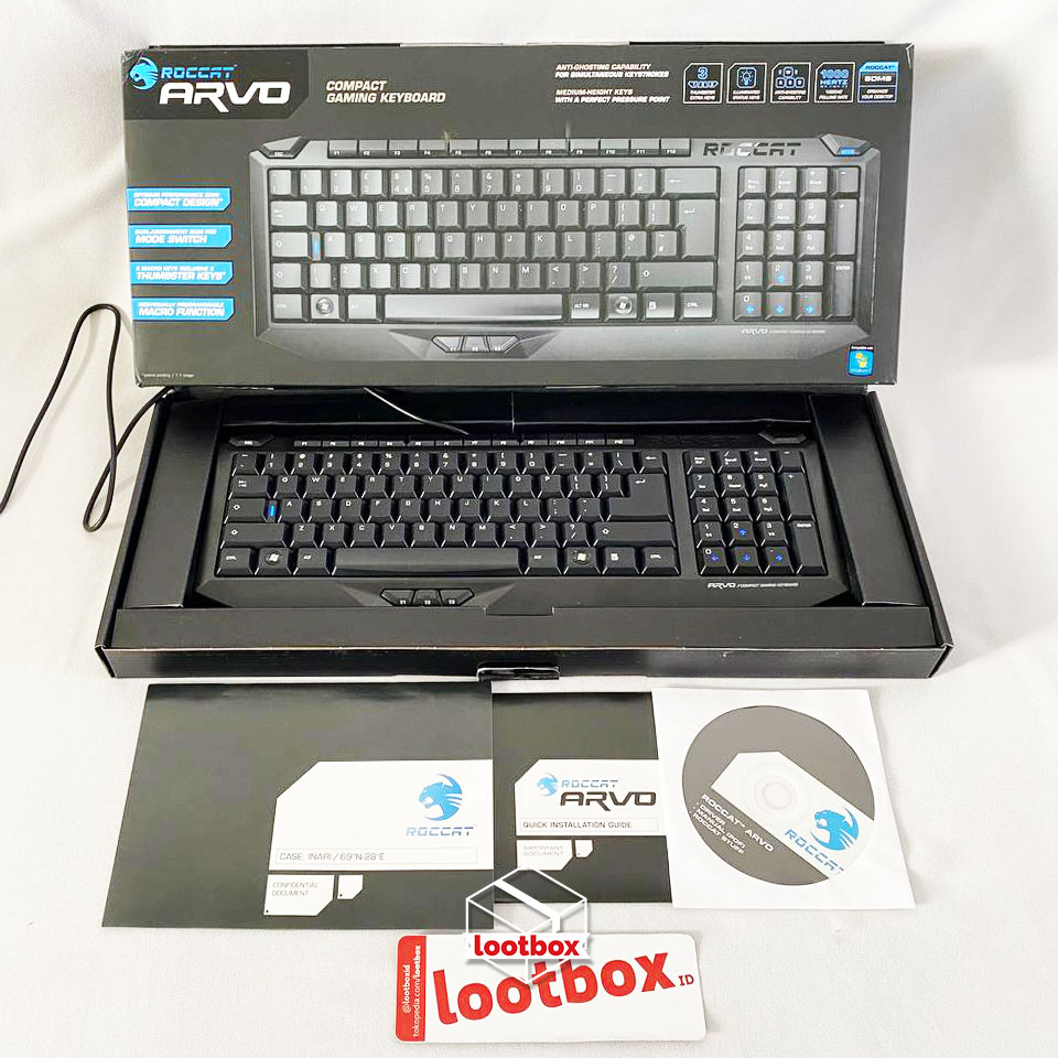 Keyboard Gaming Membran non-Mechanical Compact Roccat Arvo - SECOND