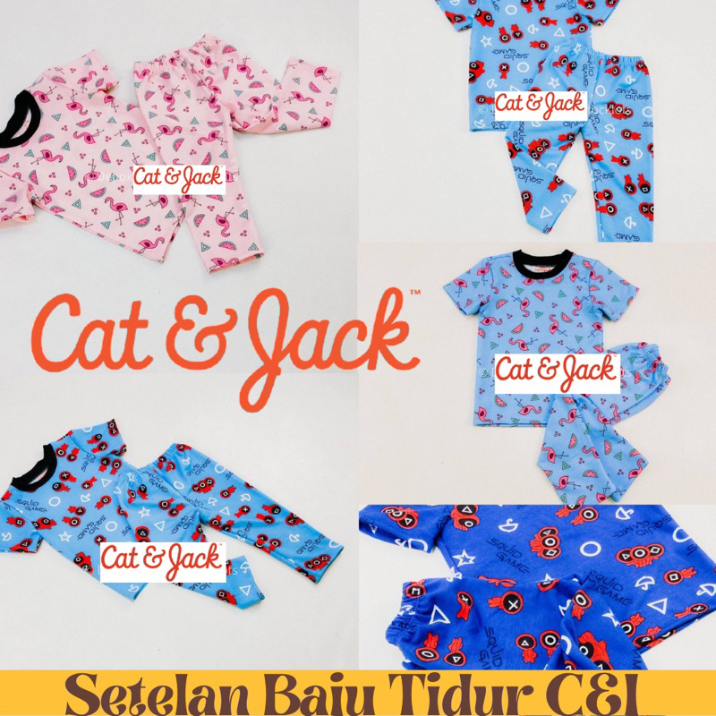 Setelan Baju Tidur Cat&Jack Lucu dan dingin baju h&m anak kaos zara