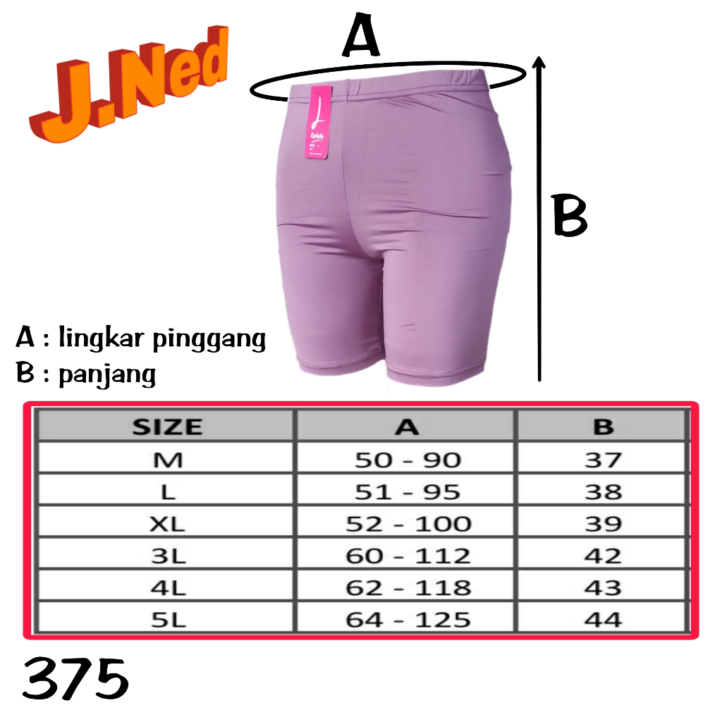 J375  CELANA SHORT STREET LEGGING PENDEK JUMBO SIZE M - 5L