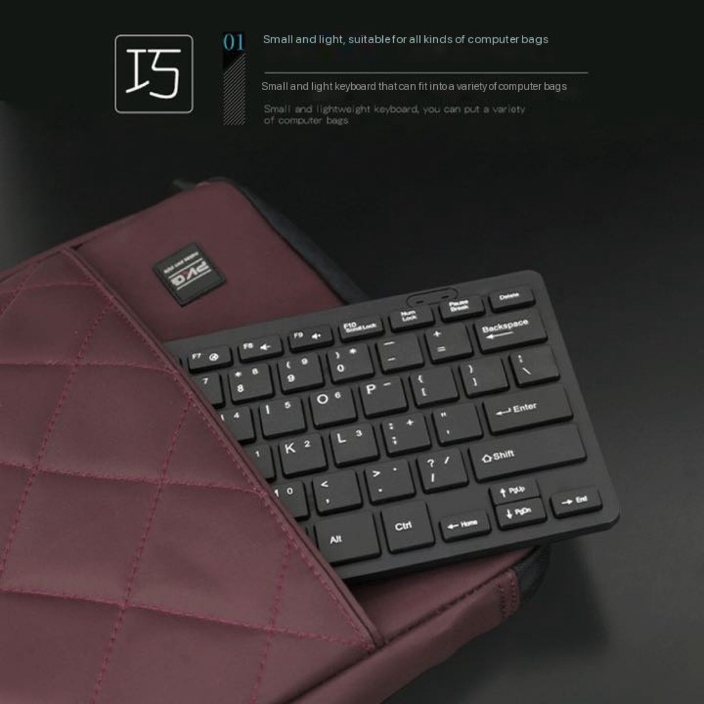 Keyboard PC komputer murah laptop silent kabel usb tipis office business fashion mini K-1000 Hitam /CHOCOLATE KEYBOARD/ OFFICE