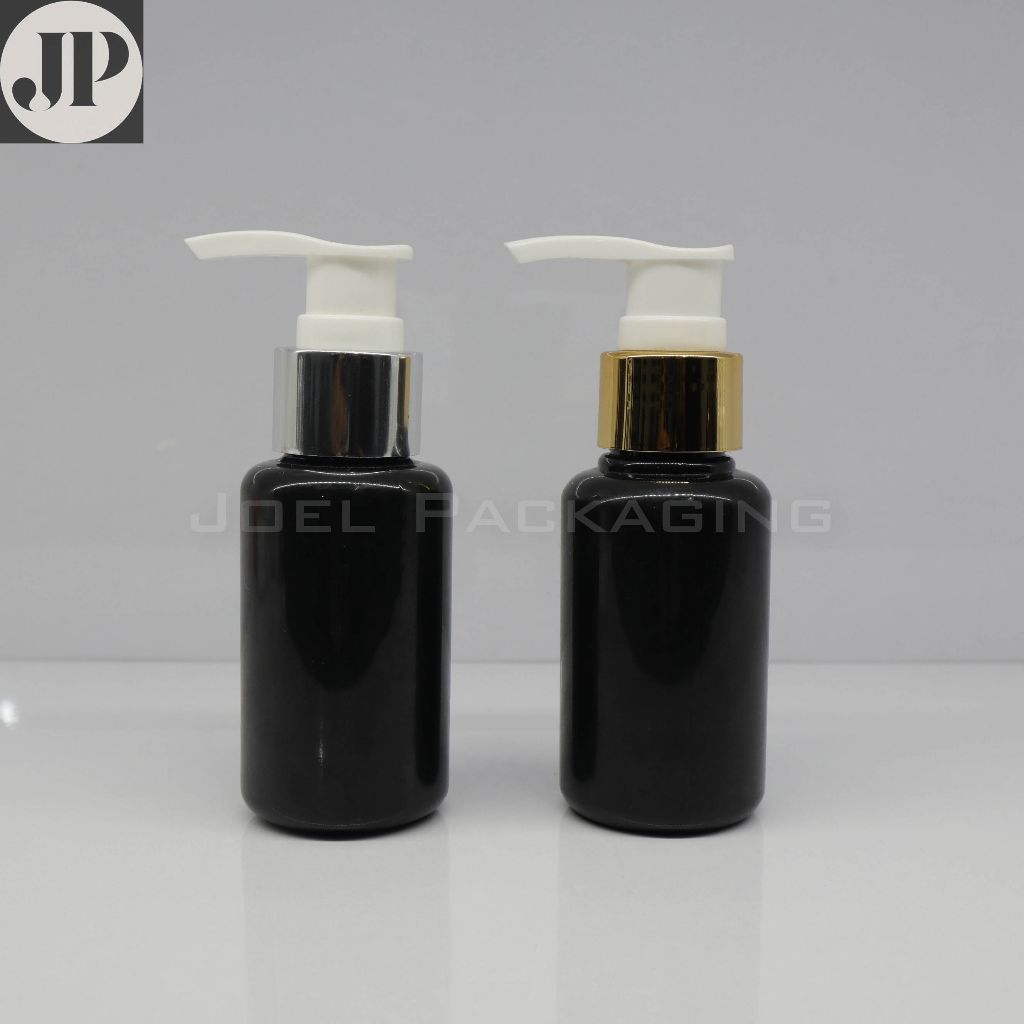 BOTOL PUMP 60ML TUBULAR NECK 24/BOTOL PUMP 60ML BLACK WHITE CLEAR NECK 24