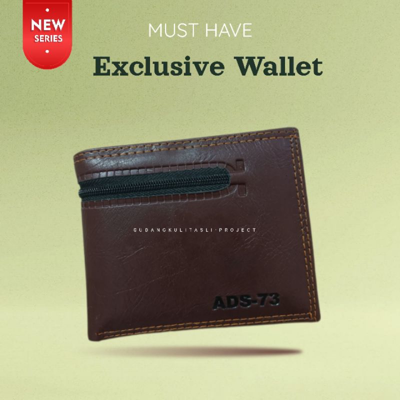 Dompet Pria Resleting Luar + Box Kulit Dompet Murah Dompet Sintetis Dompet Pendek Dompet Distro