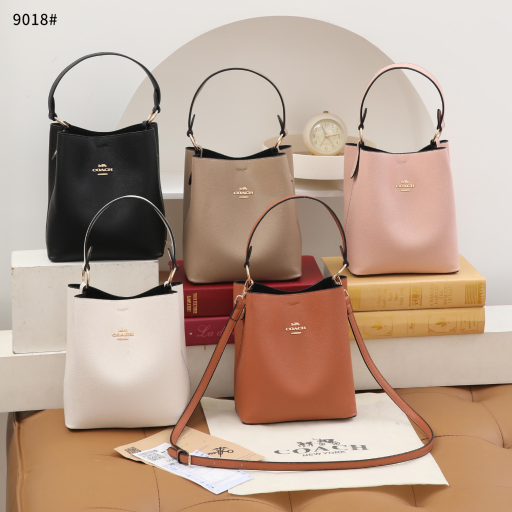 Coa 9018 Leather Small Town Bucket Bag