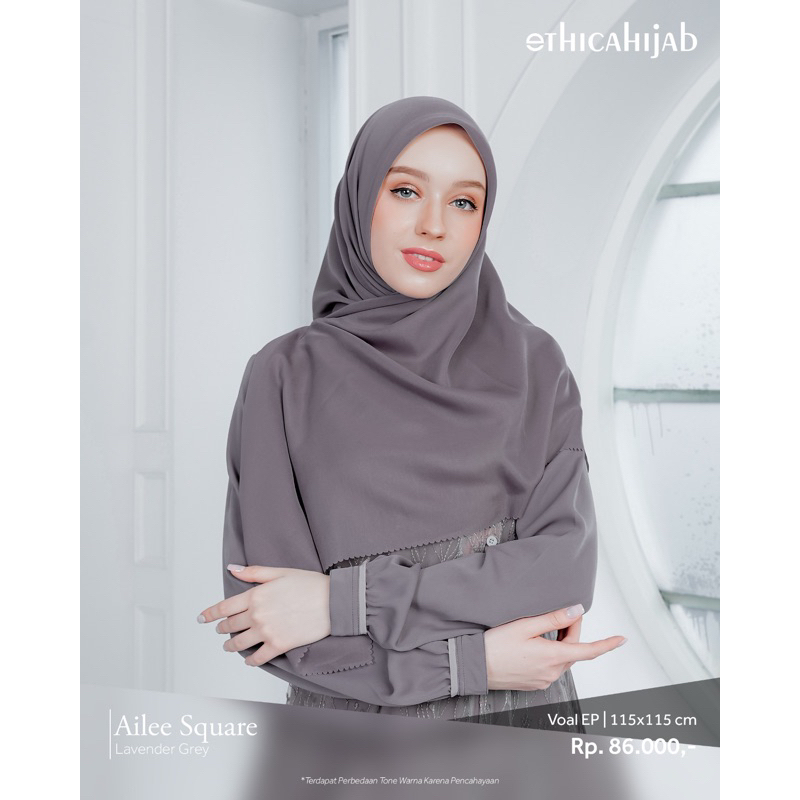 HIJAB SEGI EMPAT/KERUDUNG SEGI EMPAT AILEE SQUARE LAVENDER GREY BY ETHICA