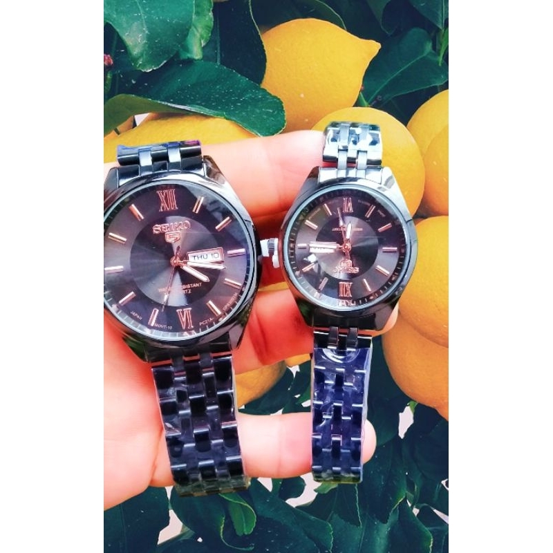 Jam Tangan Pasangan Tahan Air/ Jam Tangan Couple stainless Tanggal hari aktif/Jam Tangan Sepasang Terbaru Free Bok Termurah