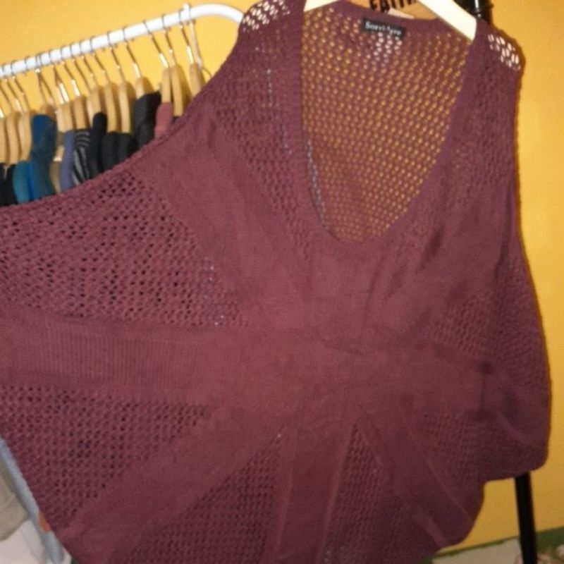 Batwing Rajut Jaring Preloved Baju Pantai