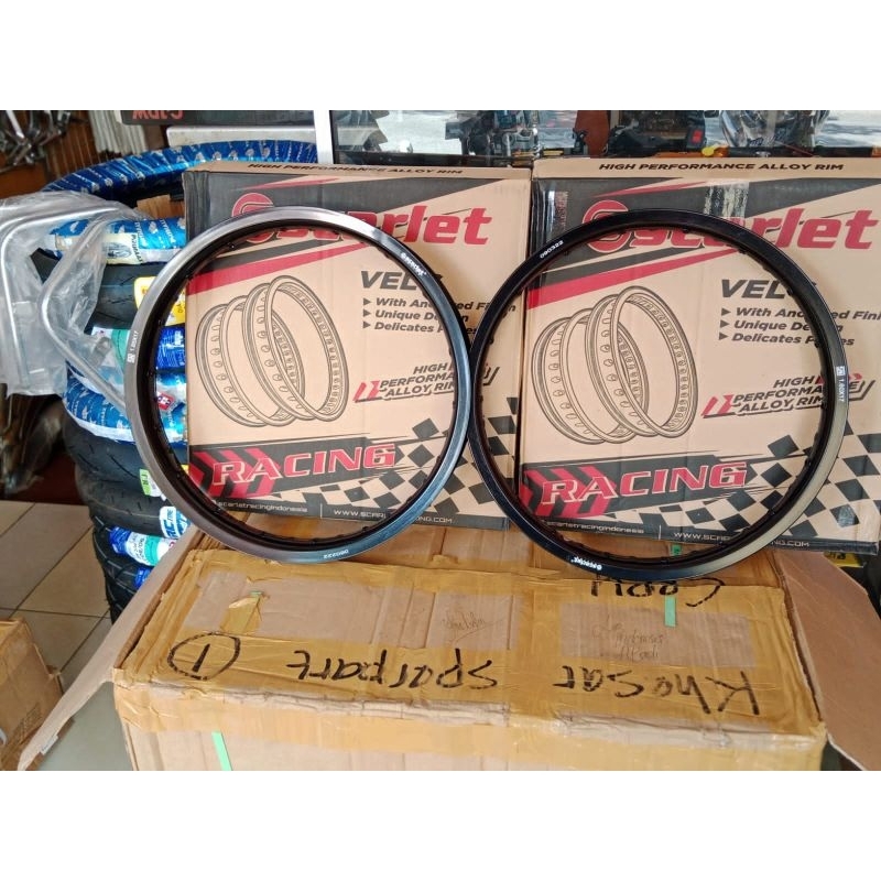 velg Scarlet jari jari Scarlet rim alumunium pelek alumunium  hitam ring velg Scarlet 160 185 17