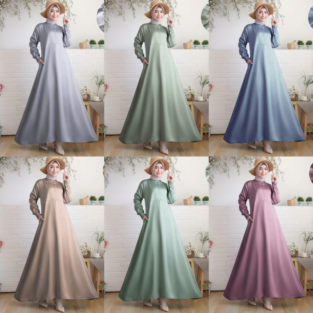 Gamis Polos Satin Velvet GZ0458/ Gamis Polos Brukat/ Gamis Jumbo/ Gamis Remaja/ Gamis Lebaran