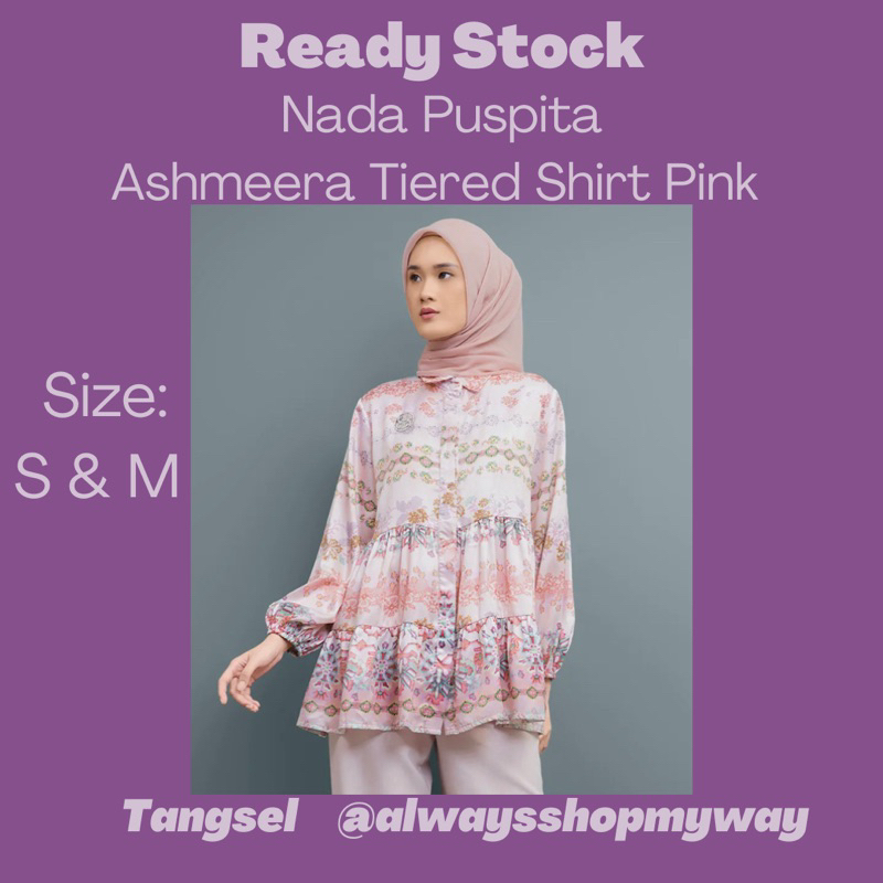 [READY] Ashmeera Tiered Shirt Pink by Nada Puspita