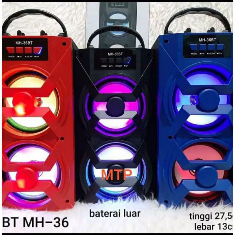 NEW (Free Mic) Speaker bluetooth MH-36BT free mic MH 36BT double bass