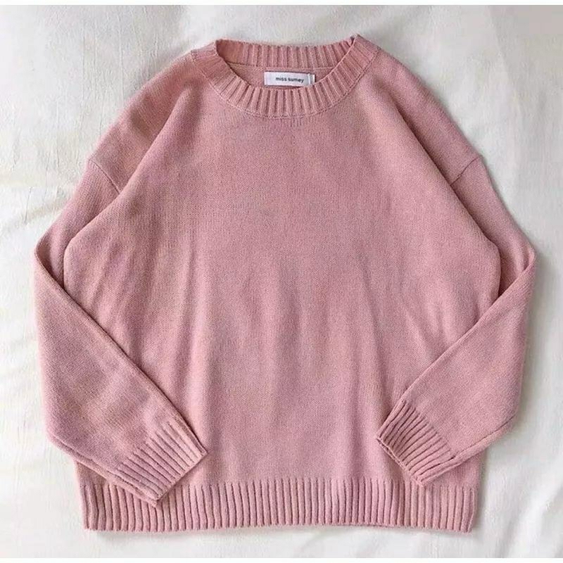 SWEATER RAJUT WANITA KOREAN  • BASIC KNITE POLOS