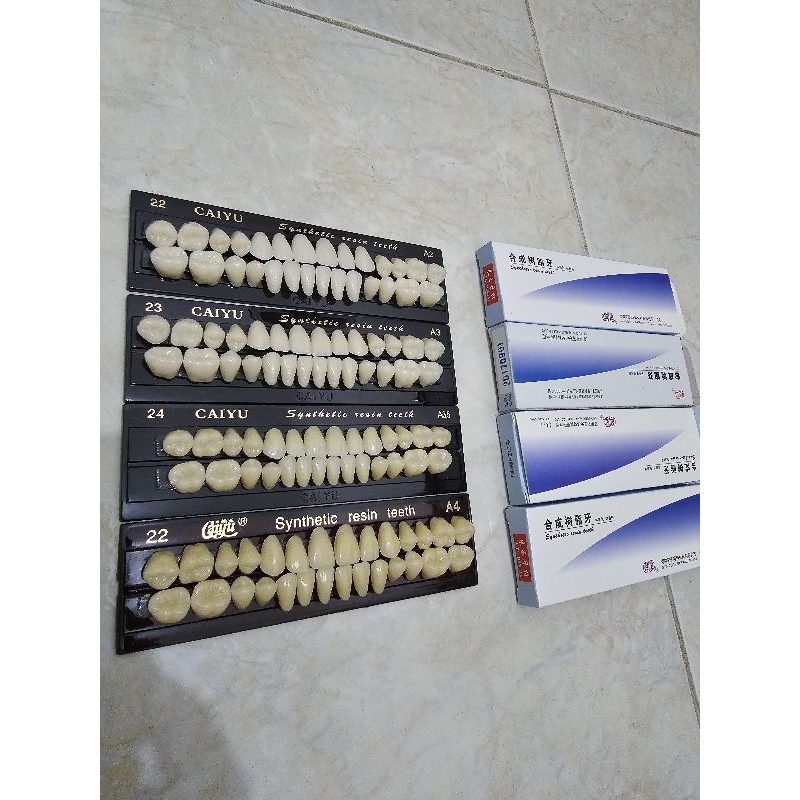 Dental Gigi Palsu Tiruan Caiyu Fullset Full Rahang Atas Bawah