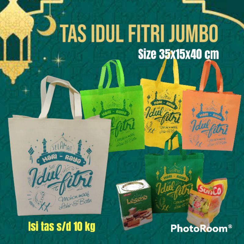 

Tas Lebaran Tenteng sponbun idul fitri 35x15x40