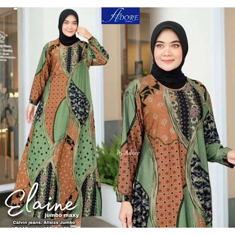 Elaine Jumbo Maxy LD110 - Gamis Calvin Jeans Jumbo terbaru / 023-7187