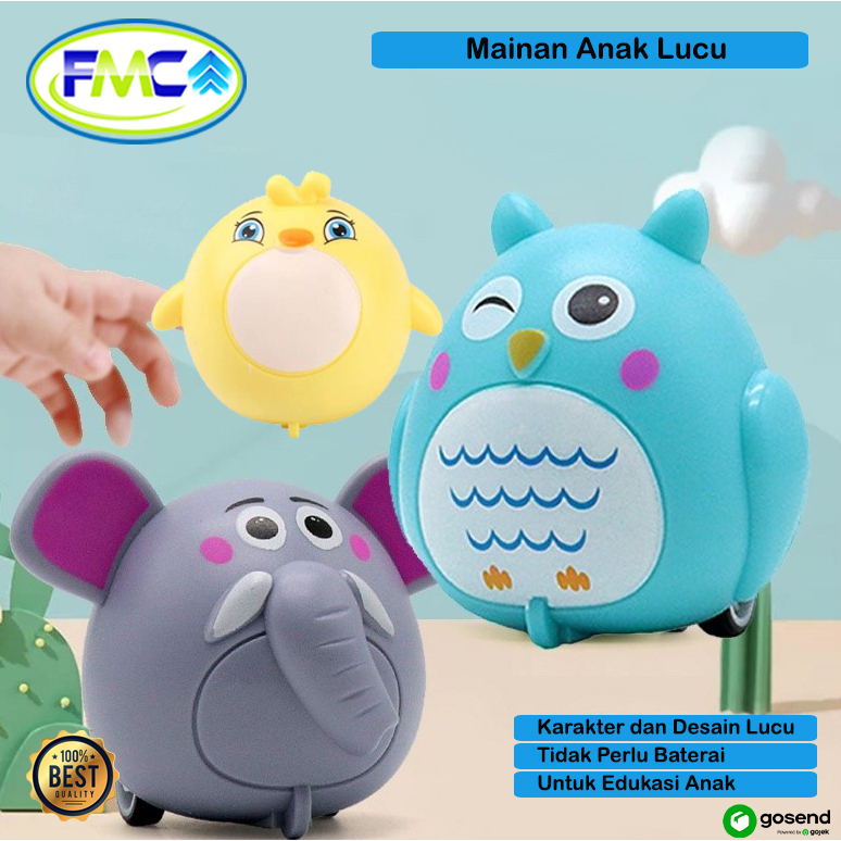 Mainan Anak Animal Mini Mobil Hewan Karakter Lucu Pull Back Car Mobilan Edukasi Hewan Untuk Bayi