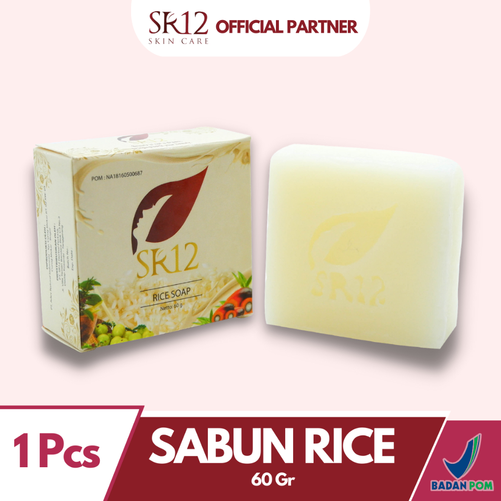 Sabun SR12 Beras Pencerah Wajah Sabun Beras SR12 Rice Soap Untuk Kulit Berminyak Pemutih Pembersih Wajah Pria Aman BPOM S94e