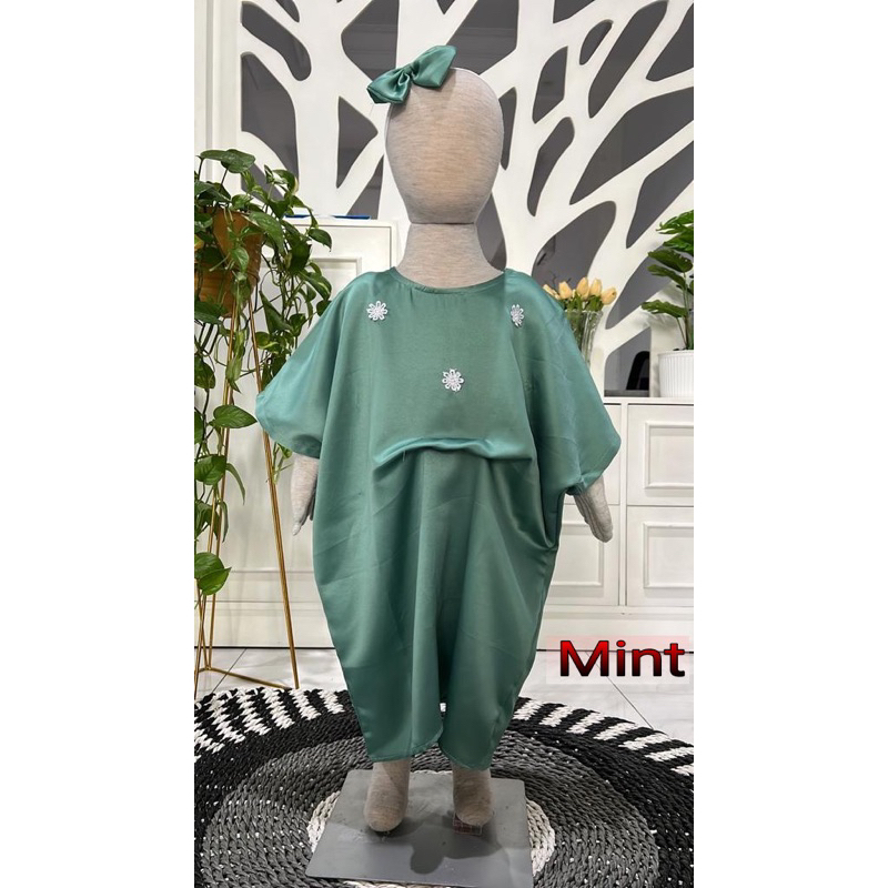 Kaftan Anak Perempuan Umur 8 9 Tahun Set Hijab Kerudung Kartan Idul Fitri Kafftan Usia 15Th Gamis Ta