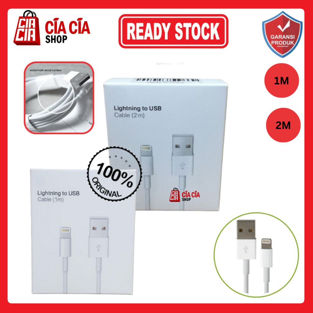 Kabel Data Charger USB Lighting Original 1M 2M Kabel Charger Lighting