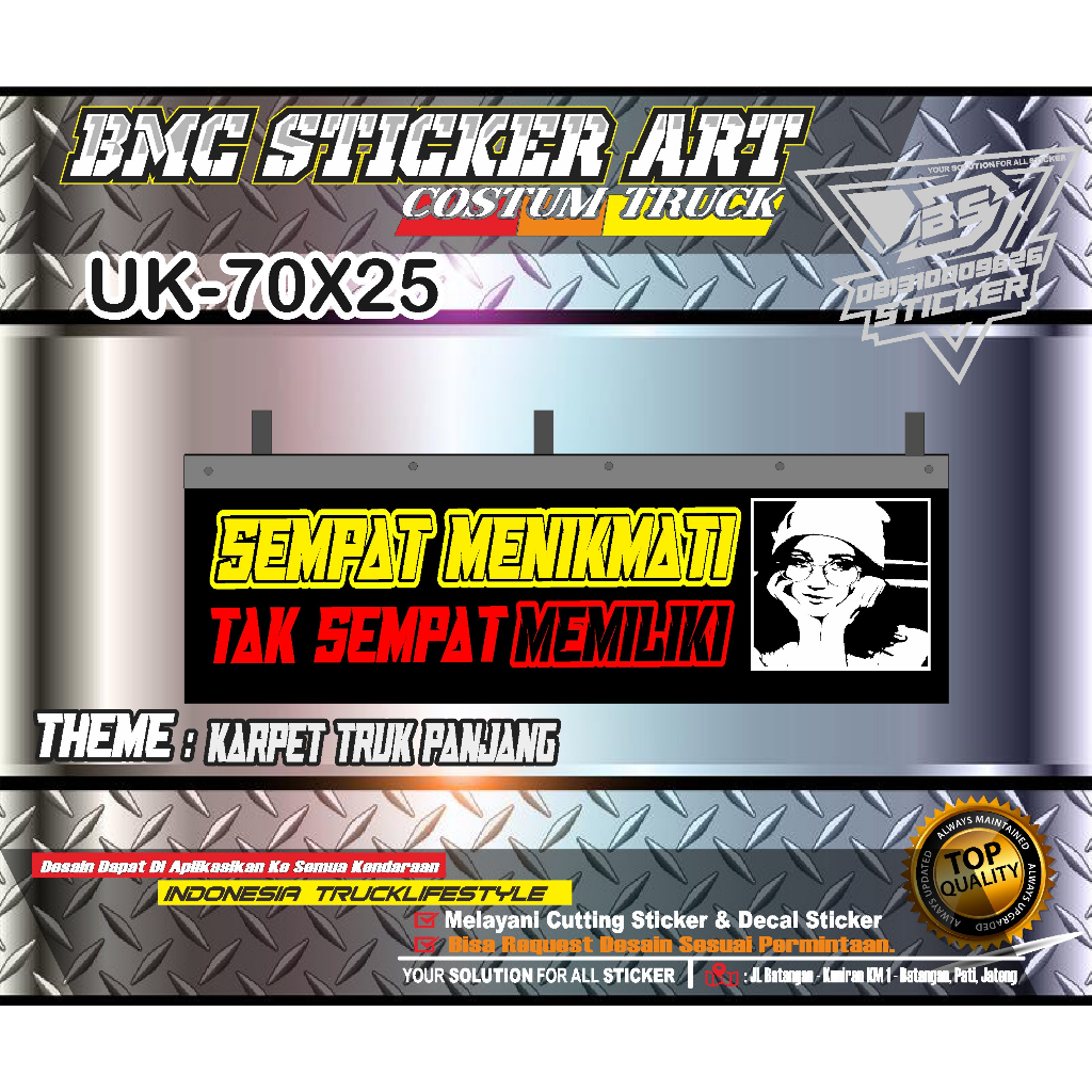 STICKER CUTTING KARPET TRUCK/PICKUP/MOBIL.STIKER VARIASI KARPET DESAIN BMC ART