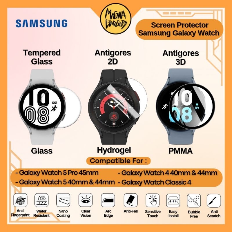 Anti Gores 3D Samsung Galaxy Watch 5 Pro 45mm Galaxy Watch 4 44mm / 40mm Full Screen Protector