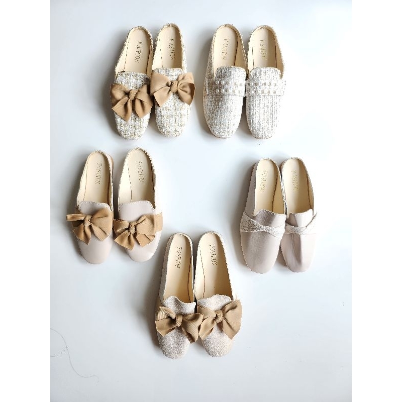 bustong fashion/flatshoes wanita import/sandal sepatu wanita terbaru aesthetic/sandal wanita warna estetik