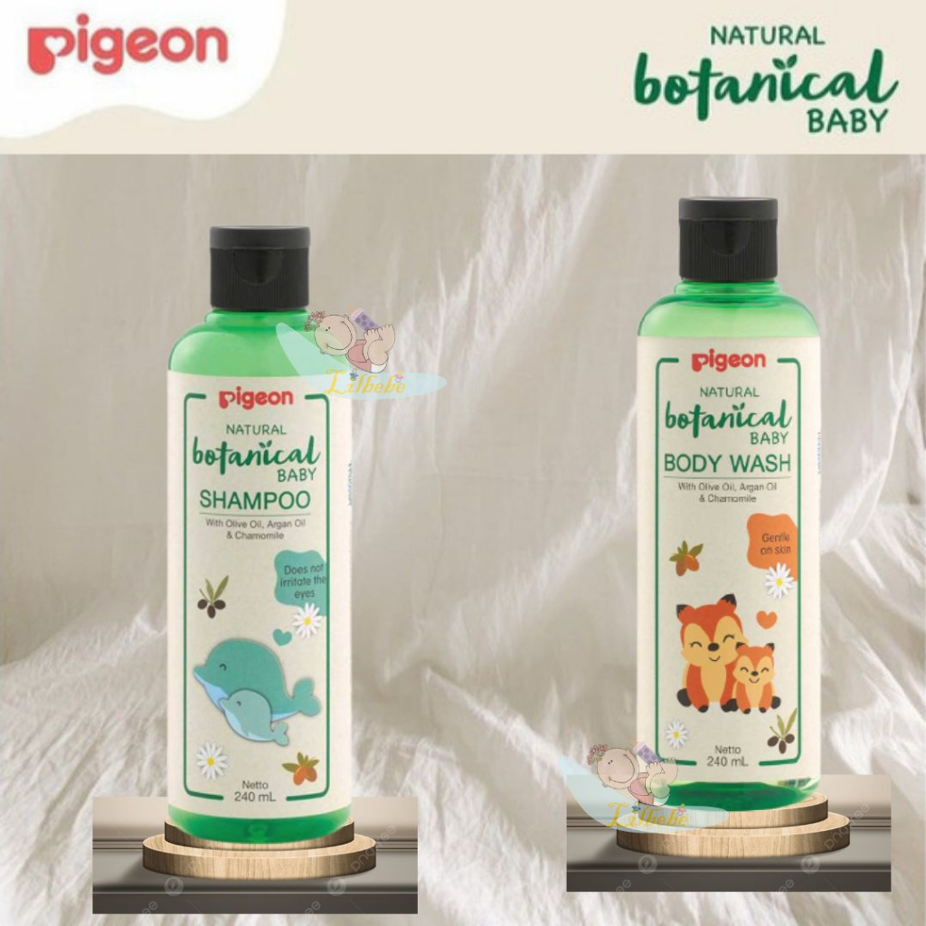 Pigeon Natural Botanical Baby Body Wash / Shampoo 240ml 240 ml || Perawatan Bayi Botanicals Sabun Mandi / Sampo