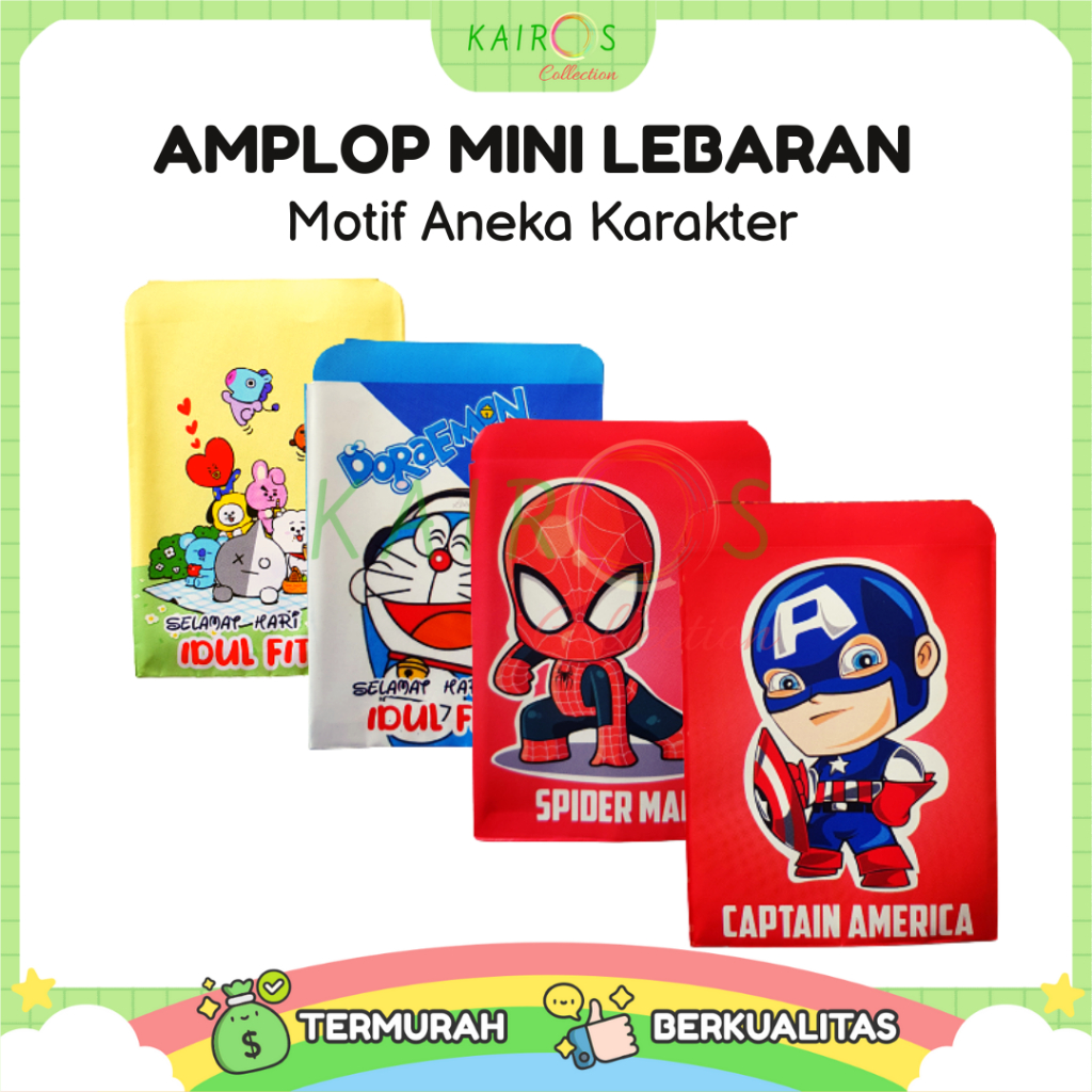 Amplop Lebaran Mini Karakter Kartun Angpau