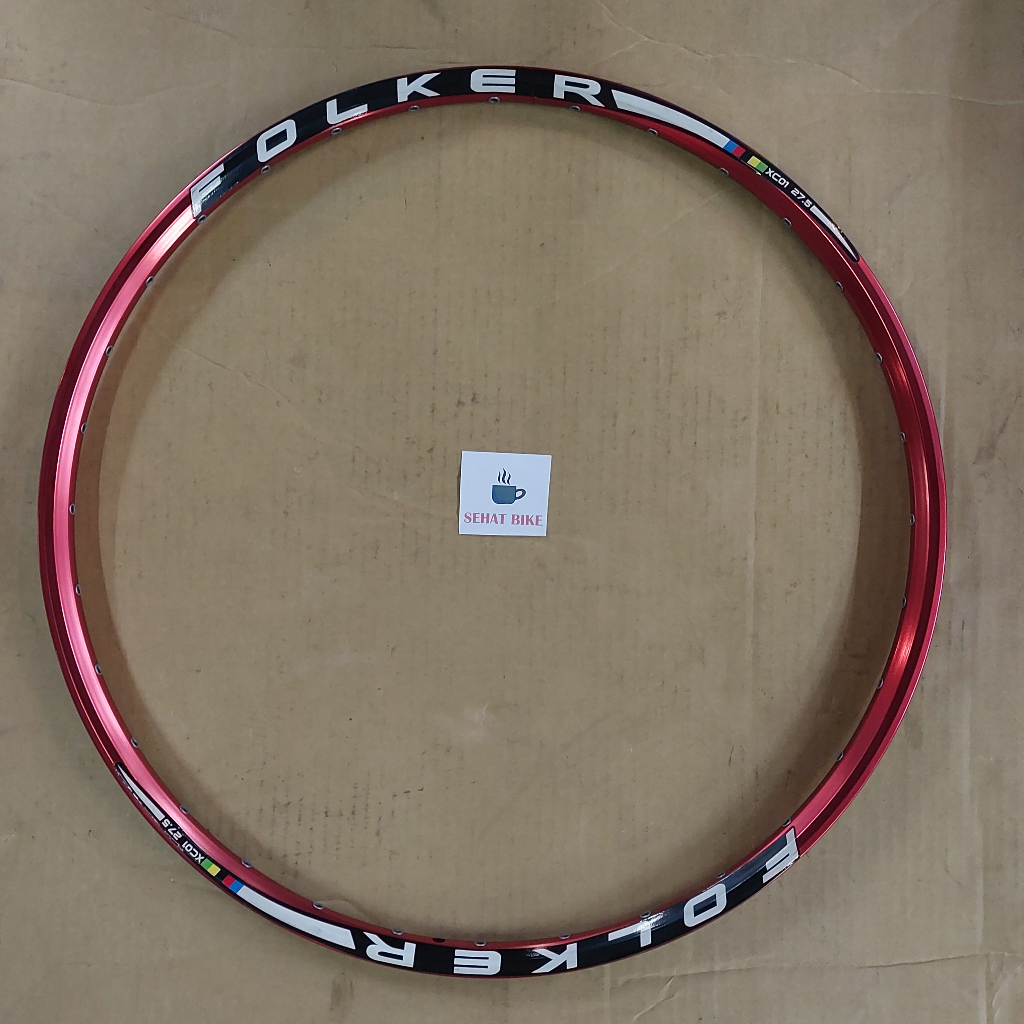 Velg Rim Sepeda 27.5 Folker XC01 32hole Anodize Red Original