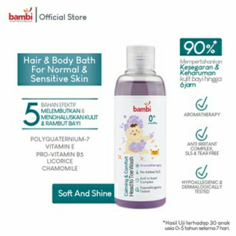 Bambi Calming And Comfort Head To Toe Wash 200ml /Sabun Mandi