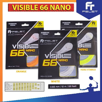 Senar Felet Visible 66 Nano - Senar Raket Badminton Original