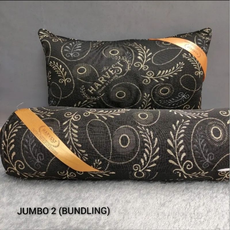 [2in1 JUMBO] PAKET ISI 1 BANTAL 1 GULING HARVEST ORIGINAL PUTIH/ GOLDEN BLACK HITAM SIZE JUMBO 1.100 GRAM/ MEDIUM 850 GRAM