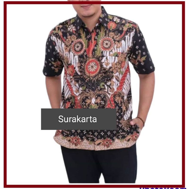 kemeja batik pria modern solo bahan katun jahitan rapi lapis Furing motif jaya abadi size S-XXXL