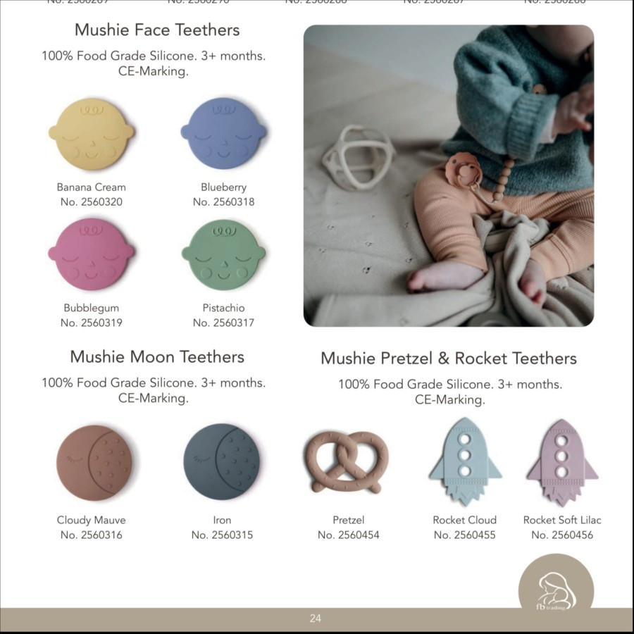 Mushie Teether Gigitan Silicone Bayi 3bulan Keatas