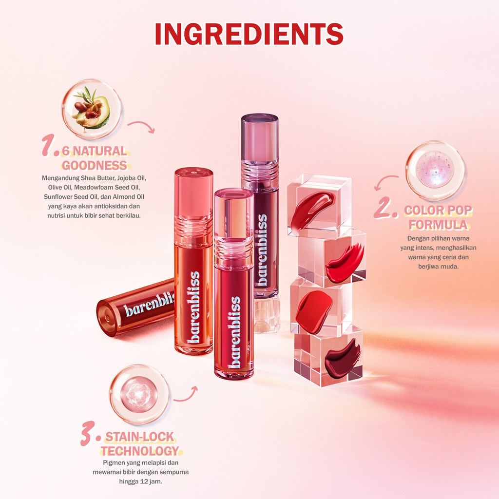 MFI - BARENBLISS PEACH MAKES PERFECT LIP TINT SERIES | READY STOCK