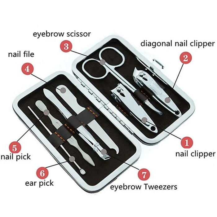 Nail Art Gunting Perawatan Kuku Set 7 in 1 Manicure Pedicure