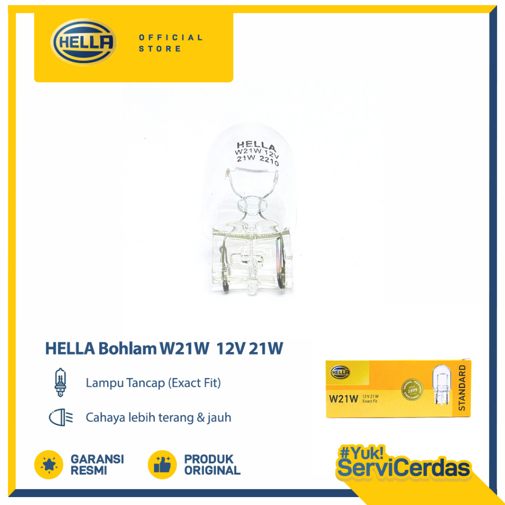 Lampu Rem Mobil HELLA T20 W21W 12V TANCEP BSR - Bohlam Mobil