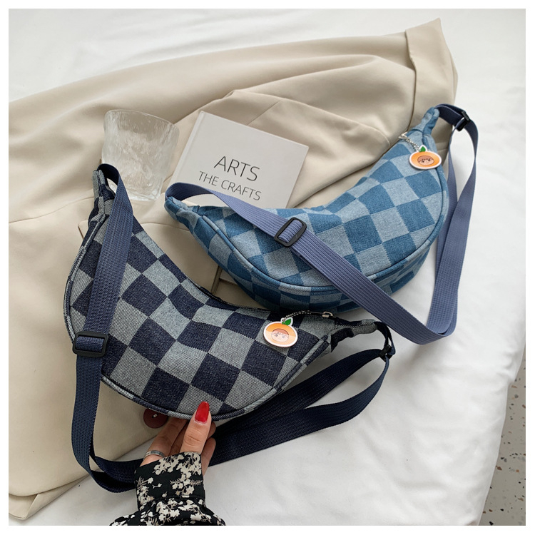 LYNETTE Sling bag Checker Tas Selempang Mini Tas konser Catur Lucu Wanita Motif Kotak Casual Korean Style Chikoisme